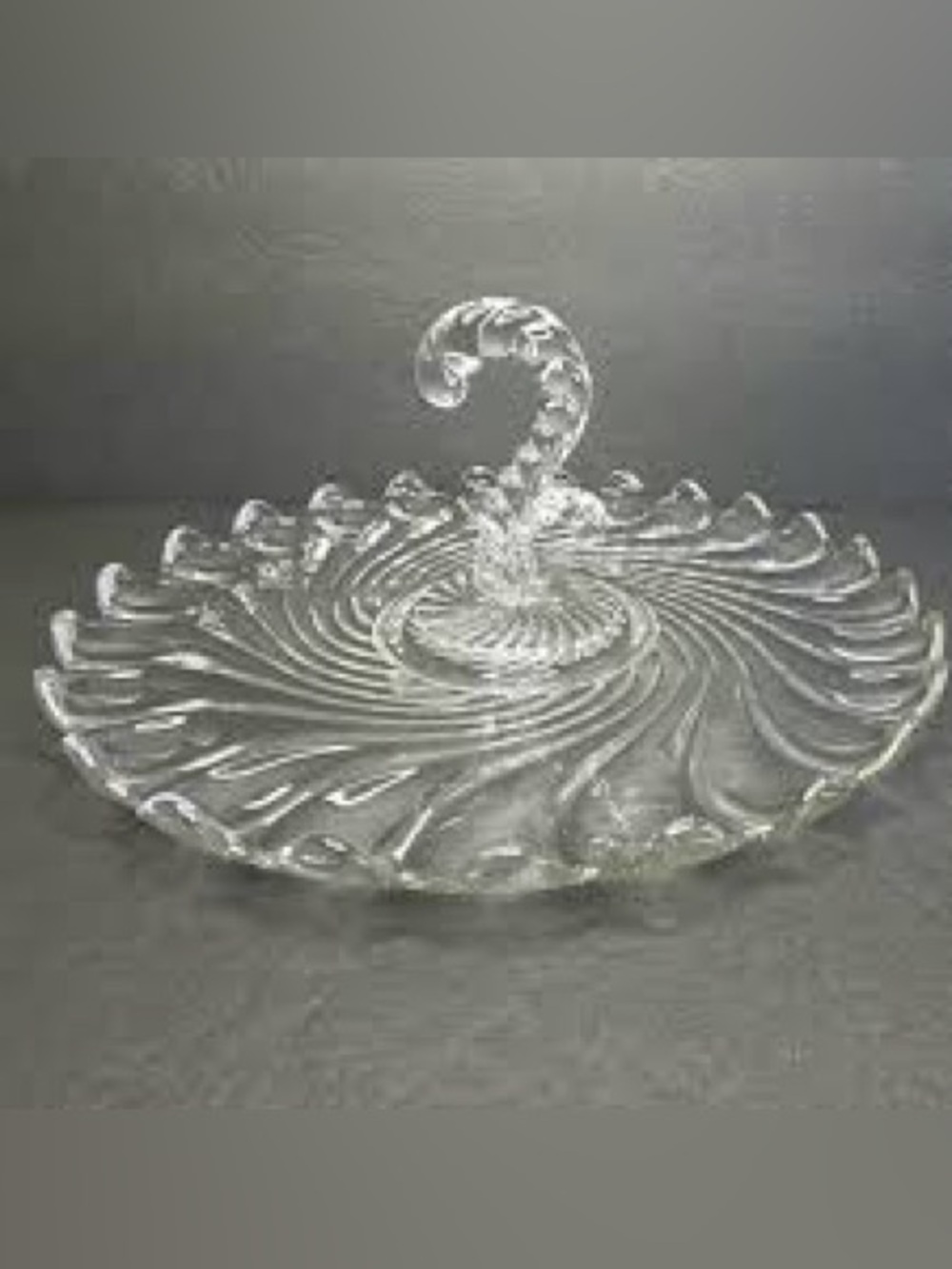 Vintage Fostoria Colony Swirl Pattern Clear Glass Serving Tray